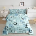 thumbnail image 2 of Castle Fairy Abstract Square Full Size Comforter Sets 3-Piece,Minimalism Frame Shape Bedding Comforter Set,Sky Blue Pale Cyan,Reversible,1 Comforter and 2 Pillowcases, 2 of 6