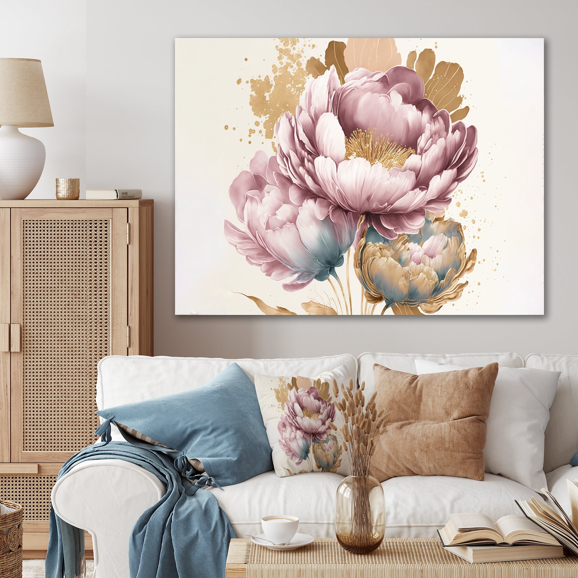 Designart Soft Pink Crocus Bouquet II Canvas Wall Art