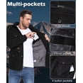 thumbnail image 6 of Lavenicole Winter Jackets for Men Fleece Lined Cotton Outdoor Winter Cargo Coats with Multi Pockets Black L, 6 of 6
