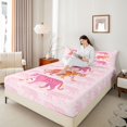 thumbnail image 4 of Manfei Kawaii Pink Tiger Twin Sheet Sets, Fashion Wildlife Print Twin Fitted Sheet, Teens Adult Men Women Flat Sheet, Breathable Home Decor, 3 Pieces, 4 of 7