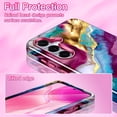 thumbnail image 7 of CASEFIV Compatible with Samsung Galaxy S25 FE Case,Marble Pattern 3 in 1 Heavy Duty Shockproof Hard PC+Soft Silicone Drop Protective Women Girls Case for Galaxy S25 FE (2025),Rose Red, 7 of 7