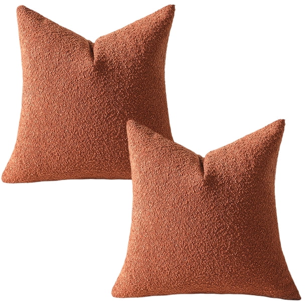 Juego de 2 fundas de almohada decorativas con textura de bouclé, fundas de almohada lisas con acentos, cojines de sofá suaves y acogedores en tonos neutros