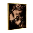 thumbnail image 3 of Night Silhouette Tree Leaves Botanical & Floral Photograph Metallic Gold Framed Art Print Wall Art, 3 of 6