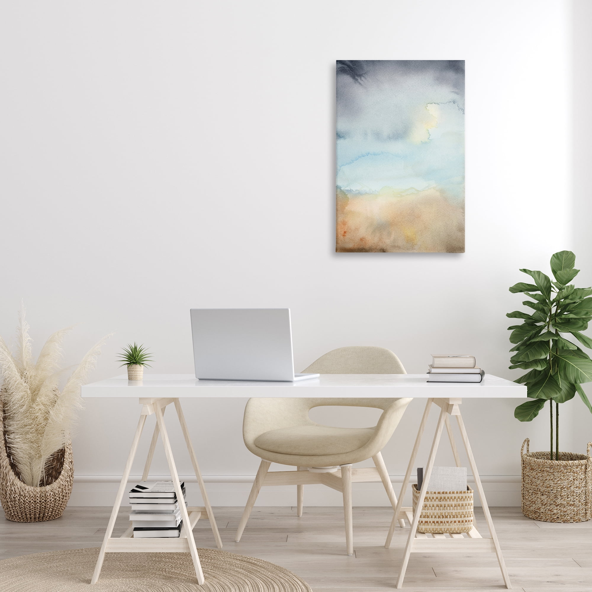 Stupell Industries Soft Fluid Landscape Abstract Painting Gallery Wrapped Canvas Art Print Wall Art, 20 x 30