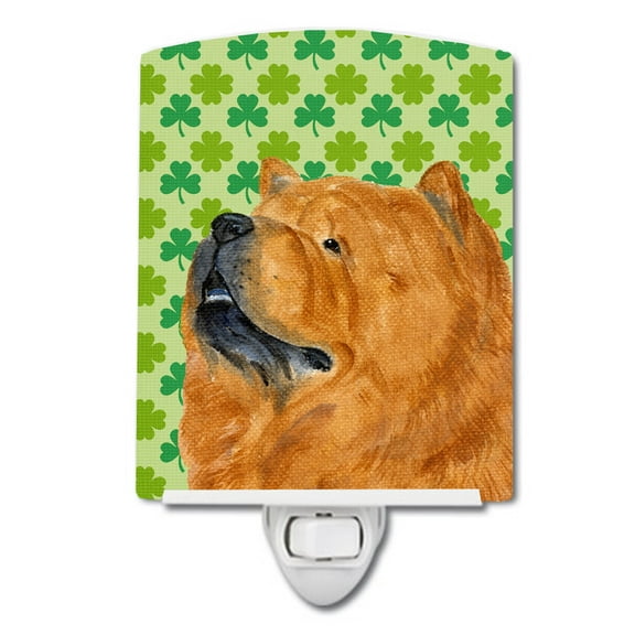 Chow Chow St. Patrick's Day Portrait Ceramic Night Light