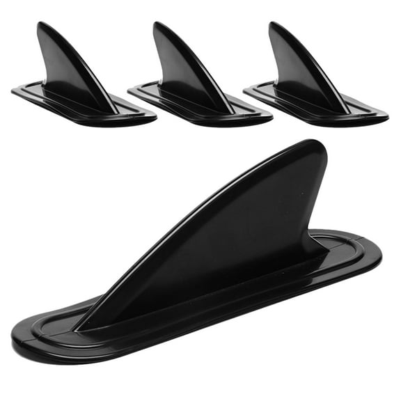 OUNONA Surfboard Fin Set of 4 for Paddle Board Kayak in Durable PVC Black for Surf Use