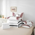 thumbnail image 5 of Homewish Initial D Letter Bedding Comforter Set 7pcs for Teen, Baseball Sports Lover Queen Bedding Sets, Cartoon Ball Print Reversible Queen Sheet Sets, Ultra Soft Bedroom Decor, 5 of 7