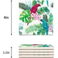 thumbnail image 3 of POGLIP Tropical Rainforest Plant Palm Leaves Parrot Amazon Rainforest Set of 6 Coaster for Drinks, Absorbent Ceramic Stone Coasters Cup Mat with Cork Base for Home Kitchen Room Coffee Table Bar Decor, 3 of 4