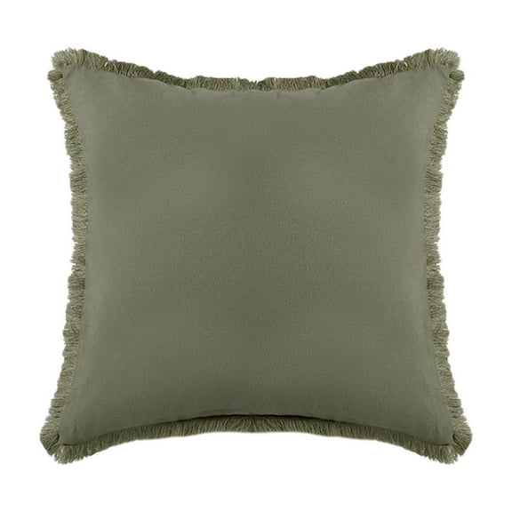 Inerposs Thickened Pillow, Washed Linen Pillow, Tassel Cushion, Breathable Sofa Pillow, Comfortable Bedside Cushion for Living Room and Bedroom