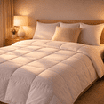 thumbnail image 2 of Eco Dream 100% Cotton Jacquard Comforter – Down Alternative All Season Duvet Insert – Lightweight, Breathable – Queen – White, 2 of 8