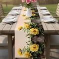 thumbnail image 4 of Spring Floral Table Runner 70 Inches, Yellow Roses Flowers Rustic Botanical Pink Bed Runner Dresser Scarves Tabletop for Indoor Outdoor Parties/Ceremony/Banquet, 13" x 70", 4 of 9