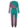 thumbnail image 5 of Scyoekwg Womens Athletic Sets Color Block Crewneck Long Sleeve Sweatshirts Drawstring Jogger Pants Workout Outfits Casual Fashion Loose Fall Outfits Outfits (Green,XXXXL), 5 of 5