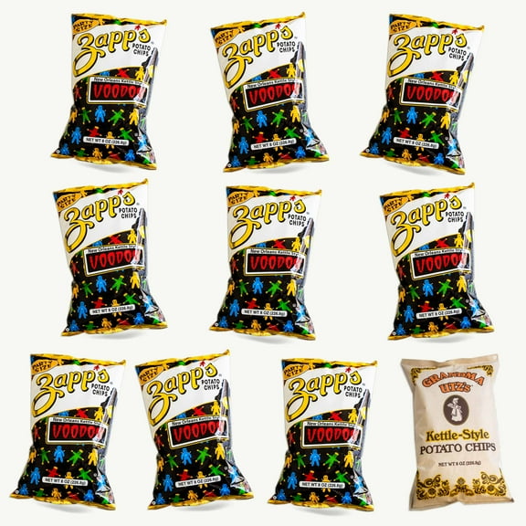 Zapp's Voodoo New Orleans Kettle Potato Chips (8oz - 9pk) - Utz Grandma Kettle Potato Chips (8oz) - 10 Items