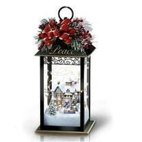The Bradford Exchange Sparkle Of The Season Light Up Victorian Holiday Lanterns PEACE Christmas Decoration by Thomas Kinkade 10-inches