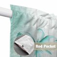 thumbnail image 2 of Turquoise Flowers Kitchen Window Curtains, Swag Curtains Valance for Bedroom Living Room Bathroom, Farmhouse Gradient Floral Plants Rod Pocket Window Treatment Curtain Block Drapes 2 Panels 36"x63", 2 of 9