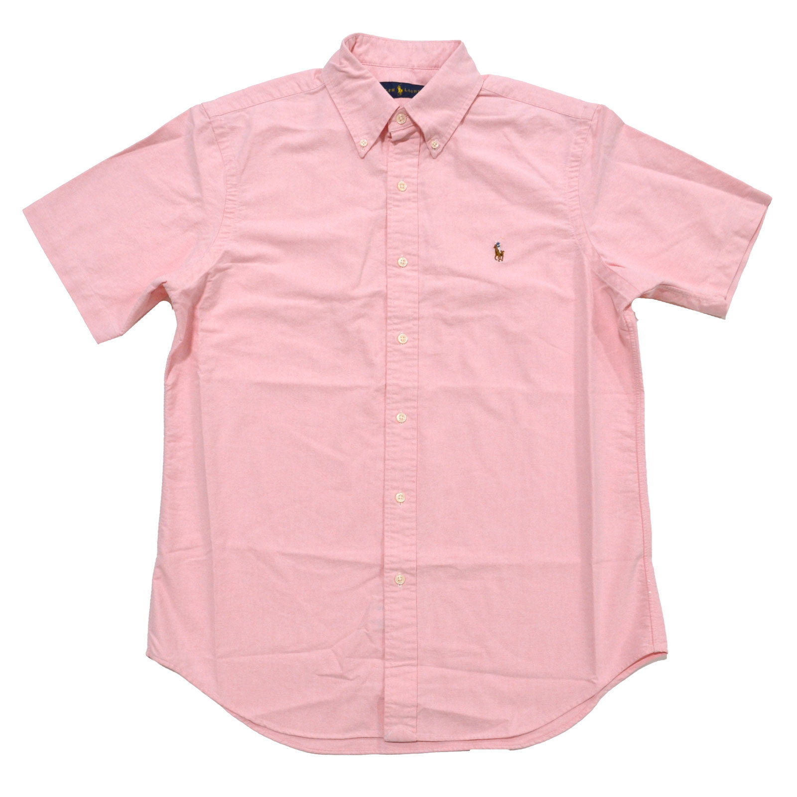 Polo Ralph Lauren Mens Short Sleeve Oxford Buttondown (XXL, Bsr Pink)