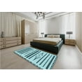 thumbnail image 4 of Ahgly Company Indoor Rectangle Patterned Tron Blue Area Rugs, 2' x 4', 4 of 6