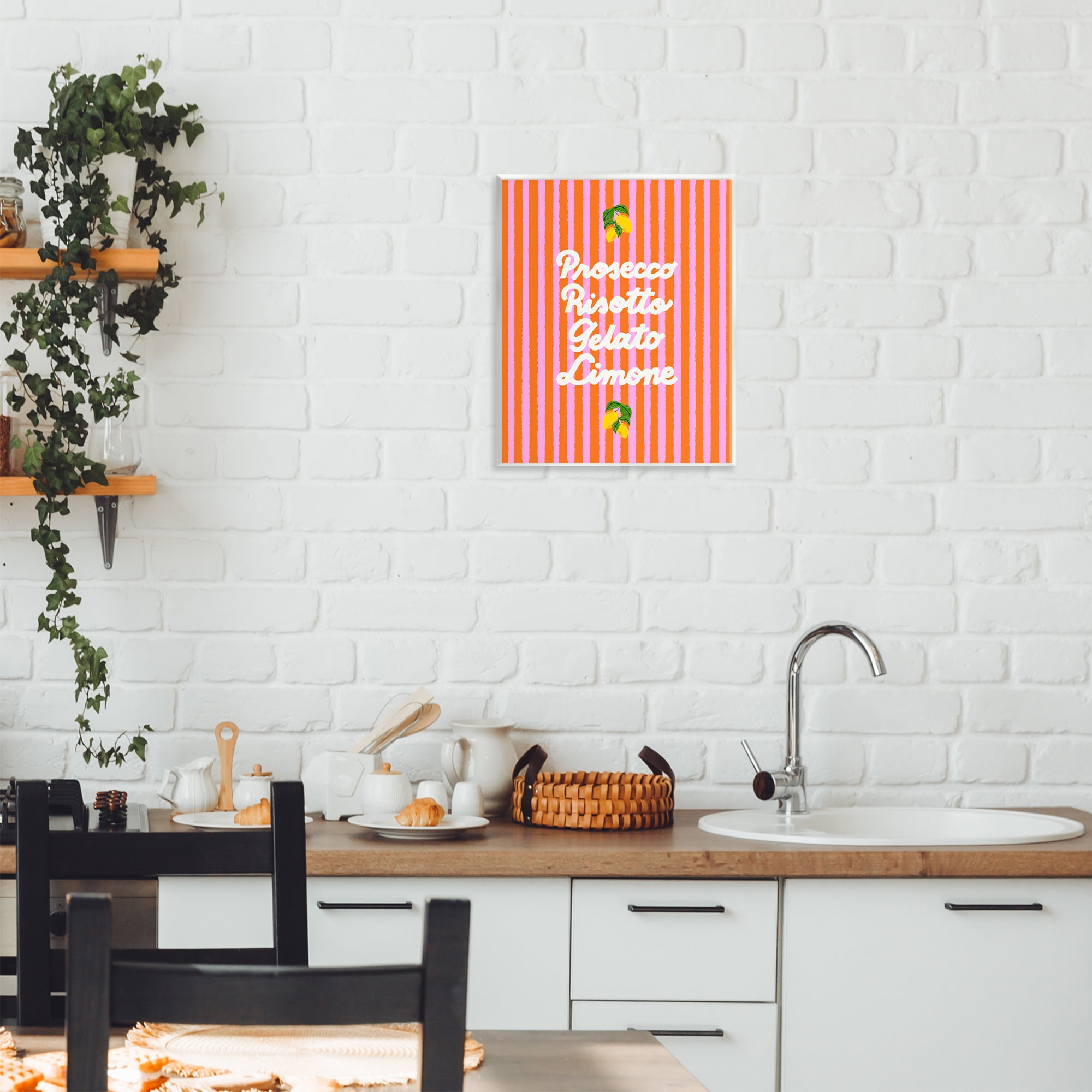 Stupell Industries Italian Enjoyment over Stripes Wall Plaque Art, design by Indira Prieto | IndySign