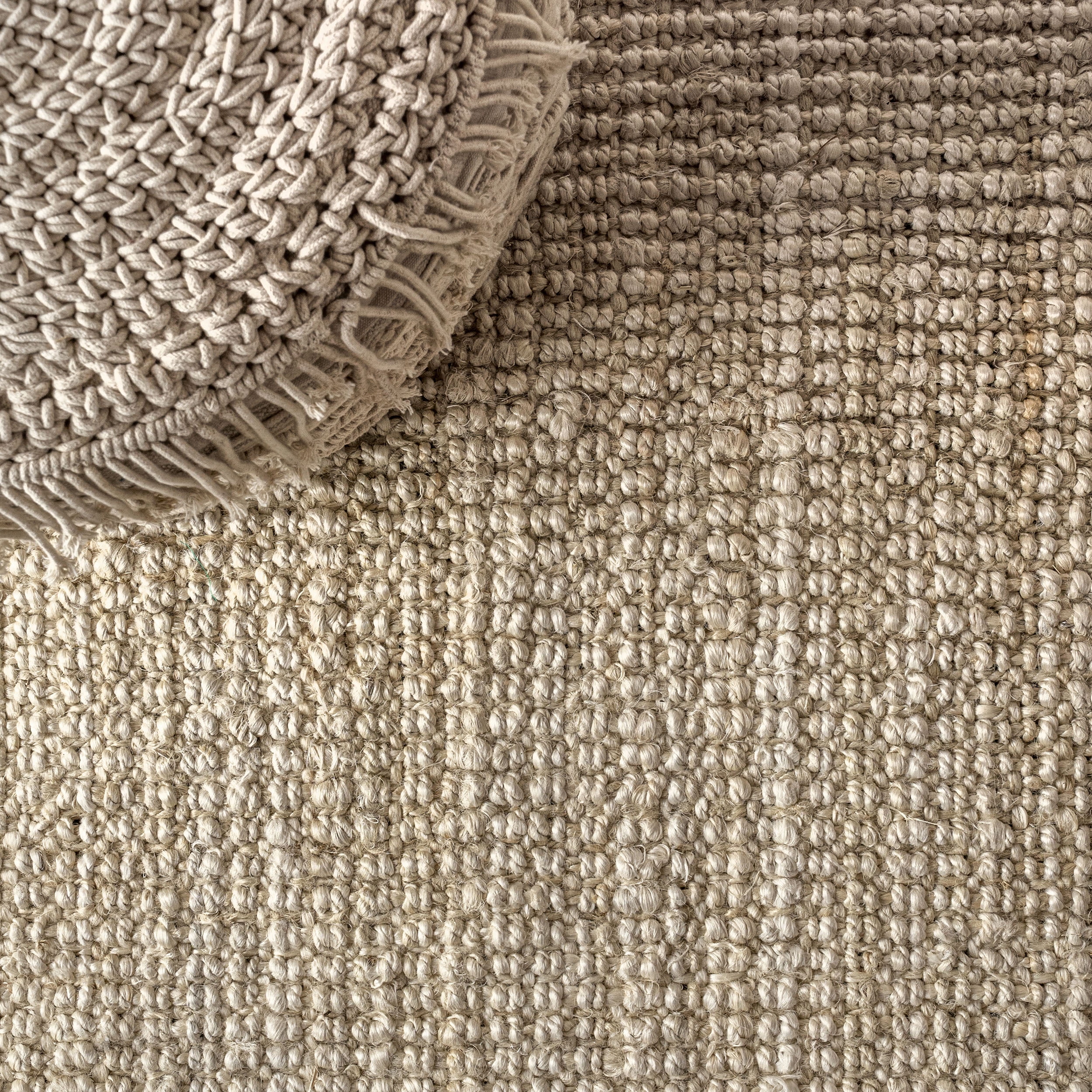 JONATHAN Y NATURAL FIBER 8 x 10 Area Rug, Hiro Hand Woven Chunky Jute - Ivory, NFR103A-8