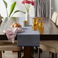 thumbnail image 4 of FRENCH BLUE ECO-FRIENDLY CHAMBRAY FINE RIBBED TABLE RUNNER 13x72, 4 of 4