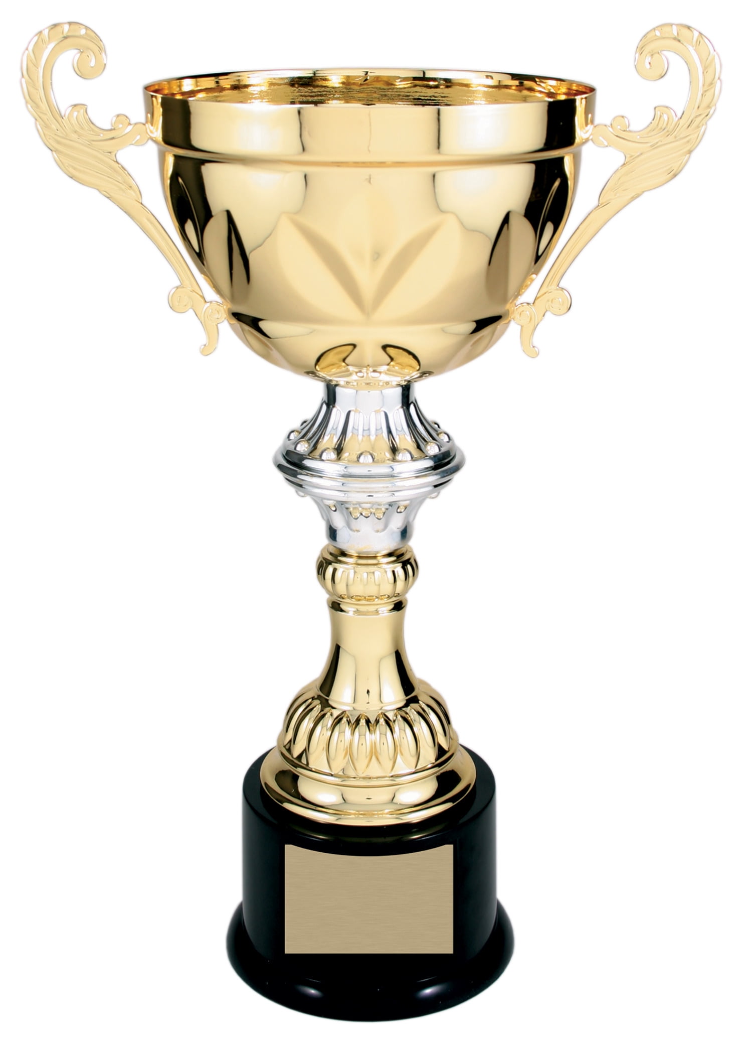 Metal Cup Trophy in Gold or Silver - Trophy Award, Engraved Corporate Trophy Cup Award (10", 11.5", 13" or 14.5" Tall) - Free Engraved Plate Included