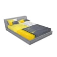 thumbnail image 2 of Grey and Yellow Fitted Sheet & Pillow Sham Set, Street Art Modern Grunge Abstract Design Squares, Decorative Printed 6 Piece Bedding Decor Set, Calking, Grey Yellow, by Ambesonne, 2 of 3