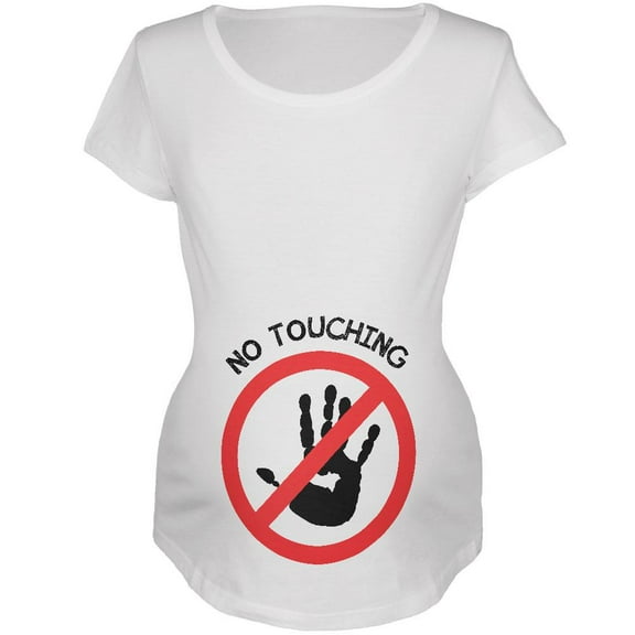 NO TOUCHING White Maternity Soft T-Shirt - X-Large