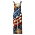 thumbnail image 4 of DDAPJ pyju Womens Plus Size Jumpsuits 4th of July Patriotic Overalls American Flag Playsuit Summer Casual Wide Leg Rompers with Pockets Todays Sales Gray XXXXL, 4 of 5