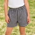 thumbnail image 2 of Jinhomg Toddle Girls Plaid Shorts Kids Gingham Boxer Shorts Elastic Waist Summer Cotton Short Pants Soft Loungewear Sleepwear 6M-7Y, 2 of 9