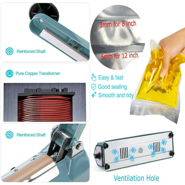 Impulse Heat Sealer 8 Inch Poly Bag Sealing Machine