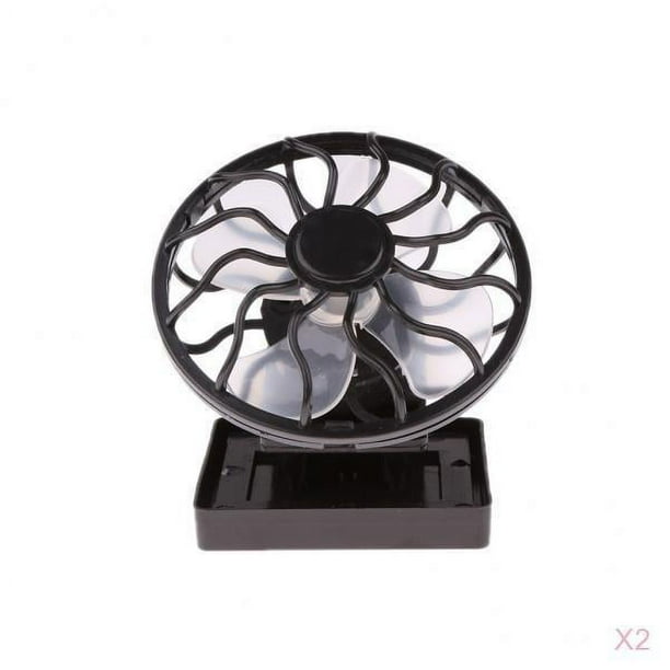 2x Mini ventilador solar Ventilador solar portátil Ventilador de energía en enfriador