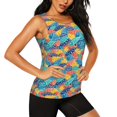 thumbnail image 2 of Fuzoiu Colorful Fish 1 Print Women's Workout Tank Top,Athletic Racerback Sports Tank,Tops Sleeveless Running Loose Fit Yoga Tops,Active Shirts for Yoga, Running, and Gym-Medium, 2 of 7