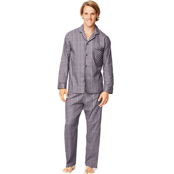 Hanes Mens Woven Pajamas, S, Burgundy Gingham - Walmart.ca