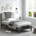 thumbnail image 2 of Costway Lit Plateforme Rembourré Format Simple Tête de Lit en Velours Base de Matelas, 2 of 10