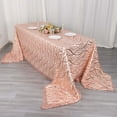 thumbnail image 3 of Efavormart 90"x156" Blush Rose Gold Wave Embroidered Seamless Sequin Rectangle Tablecloth, 3 of 5