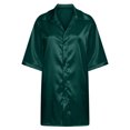 thumbnail image 4 of ylioge Silk Pajama Shirts for Women Button-Down Collared Satin Nightgowns & Sleepshirts Elbow-Sleeve Casual Solid Soft Loungewear Dresses, 4 of 5