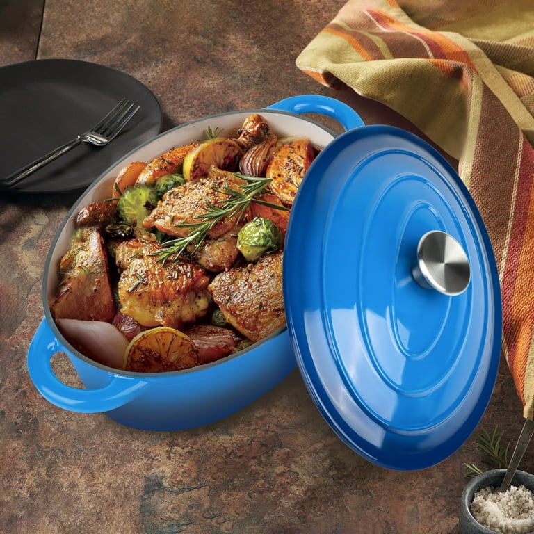 Hawsaiy Enameled Cast Iron Dutch Oven 4.5 QT Oval Nonstick for