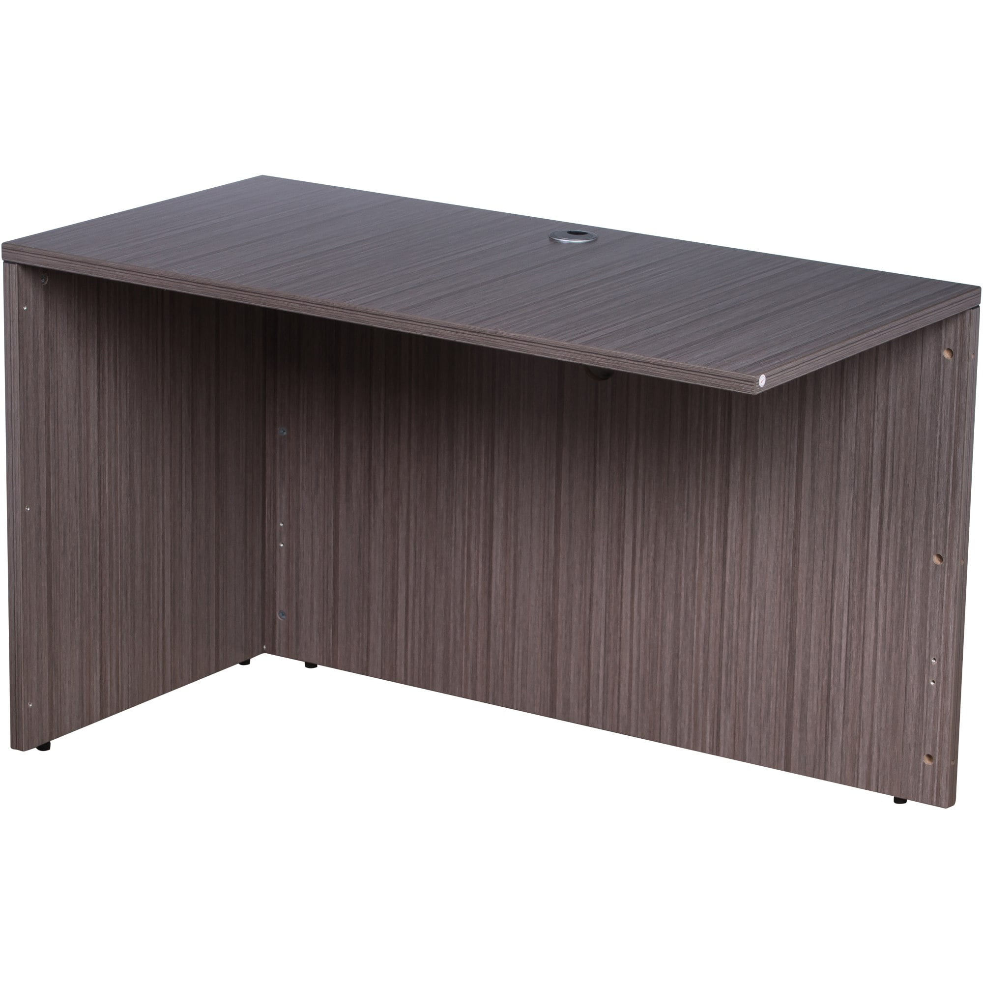Boss Office Products 71 Inch Desk, Executive L-Shape Corner Desk with Box/Box/File Storage Pedestal, Driftwood
