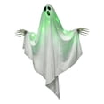 thumbnail image 2 of Halloween Hanging Light up Ghost, 28"x25" White Ghosts with Green LED Light Halloween Hanging Decoration for Front Yard Patio Lawn Garden Party Decor Indoor Outdoor(A), 2 of 7