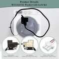 thumbnail image 4 of 2026 Upgrade W11414731 WTW5010LW0 WTW5057LW0 MVW5430MW0 DTL60003 Washer Lid Lock Replacement OEM Assembly Fit for whirlpool, 4 of 7