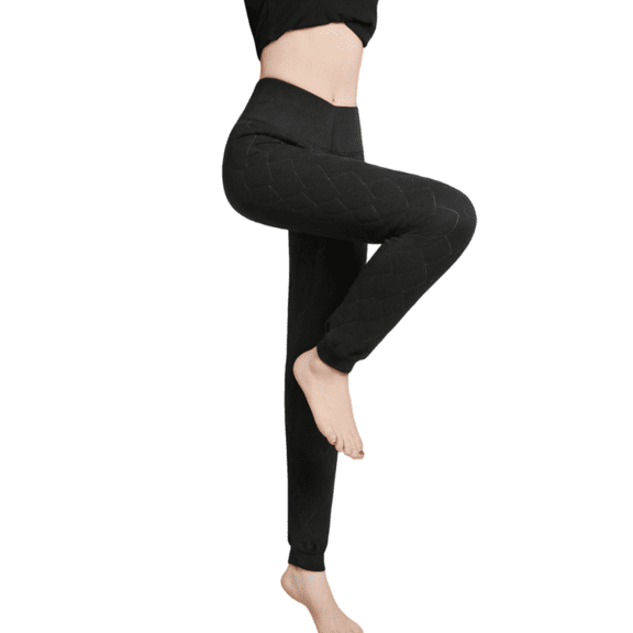 Women’s 100% Wool Thermal Fleece-Lined Pants, Extra-Thick Lamb Fleece Winter Leggings, Warm Inner/Outer Wear Cotton Pants, Cozy Cold-Weather Stretch Bottoms