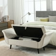 KINFFICT 65" Velvet End of Bed Bench for Bedroom, Upholstered Storage