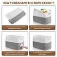 thumbnail image 2 of XUEYU 3 Pack Woven Baskets , 11"x11"x9" Cotton Rope Baskets, 18L Blanket Baskets for Storage, Cube Bin Square Shelves Organizer, Toy Basket or Storage Bins for Living Room, Baby Nursery(Gray&White), 2 of 7