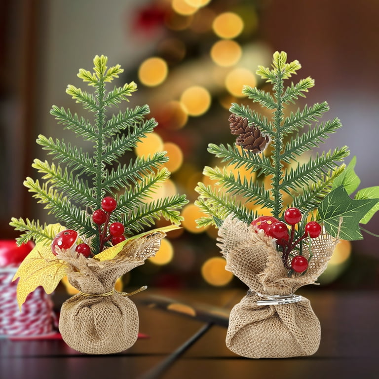 DIY Mini Christmas Tree Making Accessories Immortal Flower Xmas Tabletop  Decor