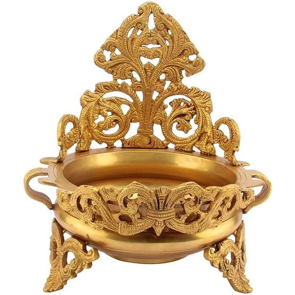 SAI DECORATIVE Decorative Ethnic Design Showpiece Brass urli Bowl for Home/Living Room/Temple Decorative Gift Item