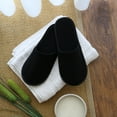 thumbnail image 2 of Chochili Black 10 Pairs Fabric Packed Terry Cotton Disposable Hotel Slippers for Airbnb Spa Wedding Guests Adult Men Women Size 10-11, 2 of 9