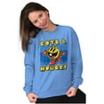 thumbnail image 3 of Retro Cute Hungry Funny PACMAN Game Women Crewneck Sweatshirt Brisco Brands M, 3 of 6
