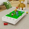 thumbnail image 3 of 2 in 1 Rollaway Play Table and Toy Organizer, Game Table with Lego Building Block, Lego Table With Storage for Storing Under Bed or Sofa, White, 38" x 18.7" x 5.9", 3 of 7