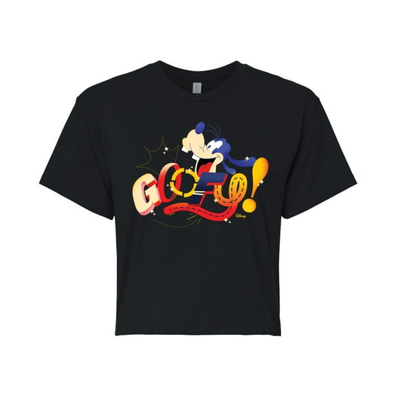 Disney - Goofy Geometric - Juniors Cropped Cotton Blend T-Shirt