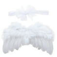 thumbnail image 1 of 1 set Angel Dress Up Kit White Angel Wings Angel Headband para niños Disfraz de fiesta, 1 of 7